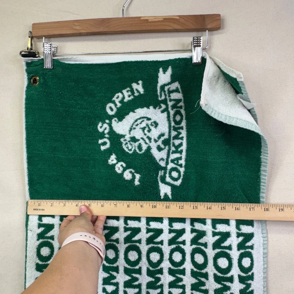 Vintage 1994 US Open Oakmont County Club Golf Towel Green White PGA Decor
